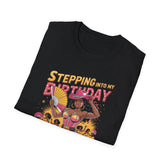 Stepping into My Birthday Month Like a Queen Graphic T-Shirt, Unisex Birthday Shirt, Celebration Tee, Gift for Her, Funny Birthday Clothing, Stylish Casual Wear