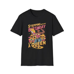 Stepping into My Birthday Month Like a Queen Graphic T-Shirt, Unisex Birthday Shirt, Celebration Tee, Gift for Her, Funny Birthday Clothing, Stylish Casual Wear